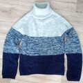Damen Strickpullover mit Rollkragen blau (S)
