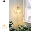 ZMH Glas Pendelleuchte Esszimmer Hängelampe Esstisch Kronleuchter LED 4-Flammig