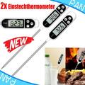 2 Digital Thermometer Bratenthermometer Fleischthermometer Grill LCD BBQ Fleisch
