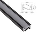 Aluminium-Profil / Leiste "EINBAU-WL" schwarz für LED Streifen + Klick-Abdeckung