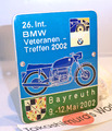 MOTORRADPLAKETTE 26. inter. BMW Veteranen Treffen BAYREUTH 2002 R69S Boxer DW50