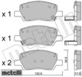 metelli 22-1296-0 Bremsbelagsatz für Scheibenbremse Bremsbelagsatz für Hyundai 