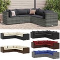 5-tlg.Garten Lounge Set mit Kissen Gartensofa Ecksofa Gartenmöbel Poly Rattan