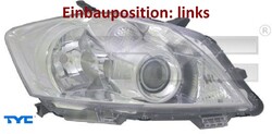 TYC 20-12448-15-2 Hauptscheinwerfer links Scheinwerfer Frontscheinwerfer 