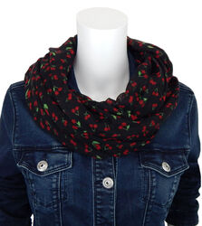 Ella Jonte Rockabilly Loop schwarz rot Kirsche Schal Damenschal Schlauchschal