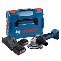 Bosch GWS 18V-8 Professional Winkelschleifer + 2x Akku 5,0 Ah + Lader 06019N9003