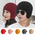 Herren Ohrenwärmer Wintermütze Strickmütze Warme Strick Beanie Mütze Schirmmütze