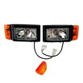 2x H4 Scheinwerfer mit Blinker SET 12V Radlader Schlepper und Lampenschirm
