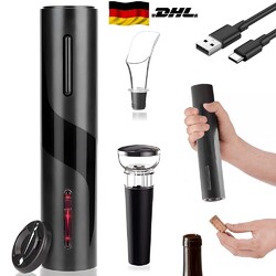 Elektrischer Automatik Korkenzieher Weinflaschenöffner Ausgießer Geschenkidee DE