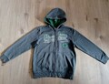 S.OLIVER Sweatshirt Jacke Hoodie Gr.M/152 grau...RIVER CAMP... Aufschrift Tasche