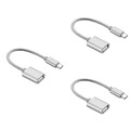 3 STÜCKE OTG Kabel Typ-C bis USB 2.0 Connect Cable Adapter (Silber)