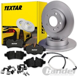TEXTAR BREMSSCHEIBEN 280mm + BELÄGE HINTEN passend für MINI R55 R56 R57 R58 R59HA 280x10mm // komplett mit WARNKONTAKT