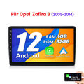 für Opel Zafira B Astra H 2005-2014 Autoradio Nav GPS WIFI BT Android12 Carplay