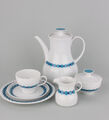 Kaffeeservice mit blauem Band Thomas Porzellan,  1970er Jahre  21 Teile