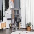 PawHut Katzen Kratzbaum 120 cm Katzenbaum mit Korb, Katzenhöhle, Spielball