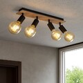 Deckenlampe Deckenleuchte Esszimmerlampe Holz 4 Flammig Spots verstellbar L 49cm