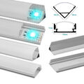 10x1m LED Aluminium Profil Alu Schiene Leiste Eckprofil Weiß Eckleiste Aluprofil