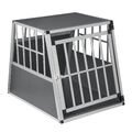EUGAD Alu Hundebox Transportbox Hundetransportbox Für Auto Grau/Silber 0005LL