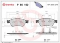 BREMBO Bremsbelagsatz, Scheibenbremse P 85 102 für AUDI VW