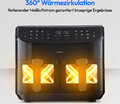 XXL Heißluftfritteuse 8,7L 2600W Doppelkammer Dual Cook Sync-Finish Schwarz