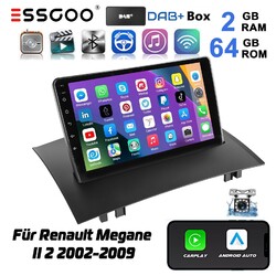 2+64G Carplay Android13 Autoradio GPS NAVI BT FM WIFI DAB+ Für Renault Megane II