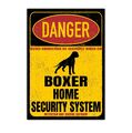 Boxer deutscher Dog Schild Danger Security System Türschild Hundeschild Warnschi