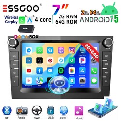 DAB+ Apple CarPlay 2+64G Android 15 Autoradio GPS NAVI RDS WiFi Für Opel Corsa D