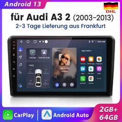 Carplay Für Audi A3 S3 RS3 2003-2013 Android13 Autoradio GPS WIFI BT 2+64GB DAB+