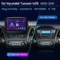 für Hyundai IX35 Tucson 2009-2015 Android 13 Autoradio GPS NAVI WIFI DAB+ 4+64GB