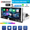 Android 14 DAB+KAM+ MIK 6.9" 4+64GB Carplay Autoradio 1 DIN GPS NAVI RDS USB BT