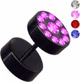 2er SET PAAR FAKEPLUG TUNNEL PIERCING FAKE PLUG OHR STECKER OHRSTECKER EDELSTAHL