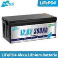 12V 300Ah LiFePO4 Lithium Batterie Solar Wohnmobil Boot Akku BMS 15000+ Zyklen