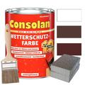 Consolan Wetterschutzfarbe Set 5 l Holzfarbe Dauerschutz Deckend alle Farben