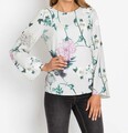 Bluse beige 34 Damen Schlupfbluse mit Blumen-Druck UVP: 79,99€ 8.8918