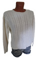 Esmara Pulli S 36/38 langarm Sweater Zopfmuster Pullover creme weiß Damen
