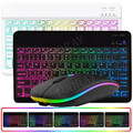 QWERTZ Bluetooth-Tastatur Beleuchtet Maus Für iPad Pro Android & Windows Tablet
