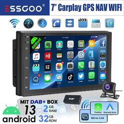 DAB+ Autoradio 2 DIN Android 13 32G Carplay 7 Zoll GPS NAVI RDS Bluetooth Kamera