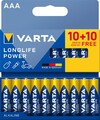 VARTA AAA Batterien Longlife Power Alkaline 1,5V 20 Stück (10+10)