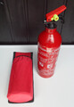 Auto SPARSET Feuerlöscher BC Pulver CO2 1kg PLUS Tasche mit Klettbefestigung NEU