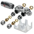 Badheizkörper Thermostat Anschlußgarnitur Universal Weiss Mittelanschluss