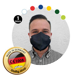 STOLFIG FFP2 schwarz Größe XL Maske Atemschutzmaske Mundschutz deutsche Maske