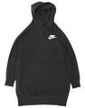 Nike Damen Oversize Langarm Hoodie Kleid UK 14 Medium schwarz Baumwolle DF24