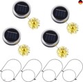 Ymenow Solarlampen für Außen Hängend, 4 Stück 3M 30LED Solarglas Solarleuchten E