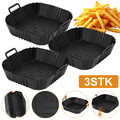 3STK Airfryer Silikonform, Heißluftfritteuse Zubehör, Silikoneinsatz, Backkorb