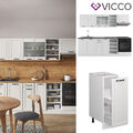 Küchenzeile Küchenblock Einbauküche R-Line 240 cm Landhaus Weiß Küche Vicco