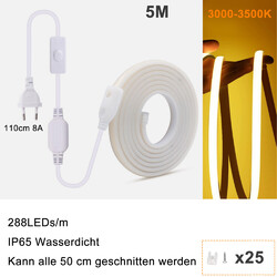 Selbstklebend COB LED Streifen Stripe Wasserdicht Lichtband Lichtschlauch-230V