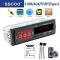 1 DIN Autoradio MP3 Player Mit FM Bluetooth BT Freisprech Dual USB Type-C AUX TF