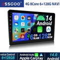 6+128G Autoradio Android 14 Carplay GPS NAVI RDS Bluetooth WIFI SWC 4G ASP 2 DIN