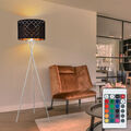 RGB LED Stoff Decken Fluter Dimmer Fernbedienung Flur Steh Lampe schwarz gold