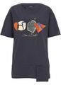 Neu T-Shirt mit Tasche und 3/4 Ärmeln Gr. 40/42 Nachtblau Damen Baumwollshirt